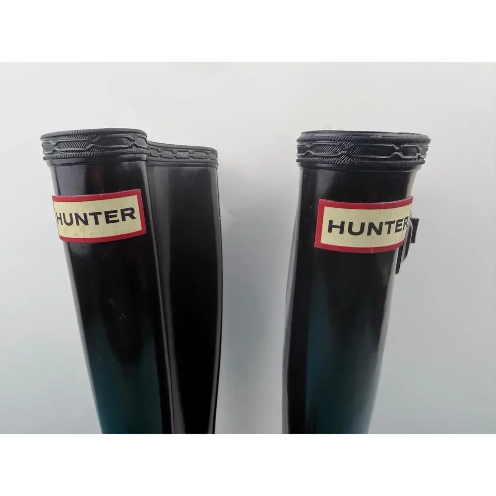 Hunter Original Kids Gloss Black Rain Boots Youth US 1 EU 32 Waterproof
